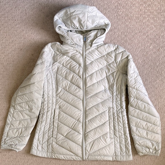 LONDON FOG gray packable down-fill puffer jacket, Small. - Picture 1 of 10